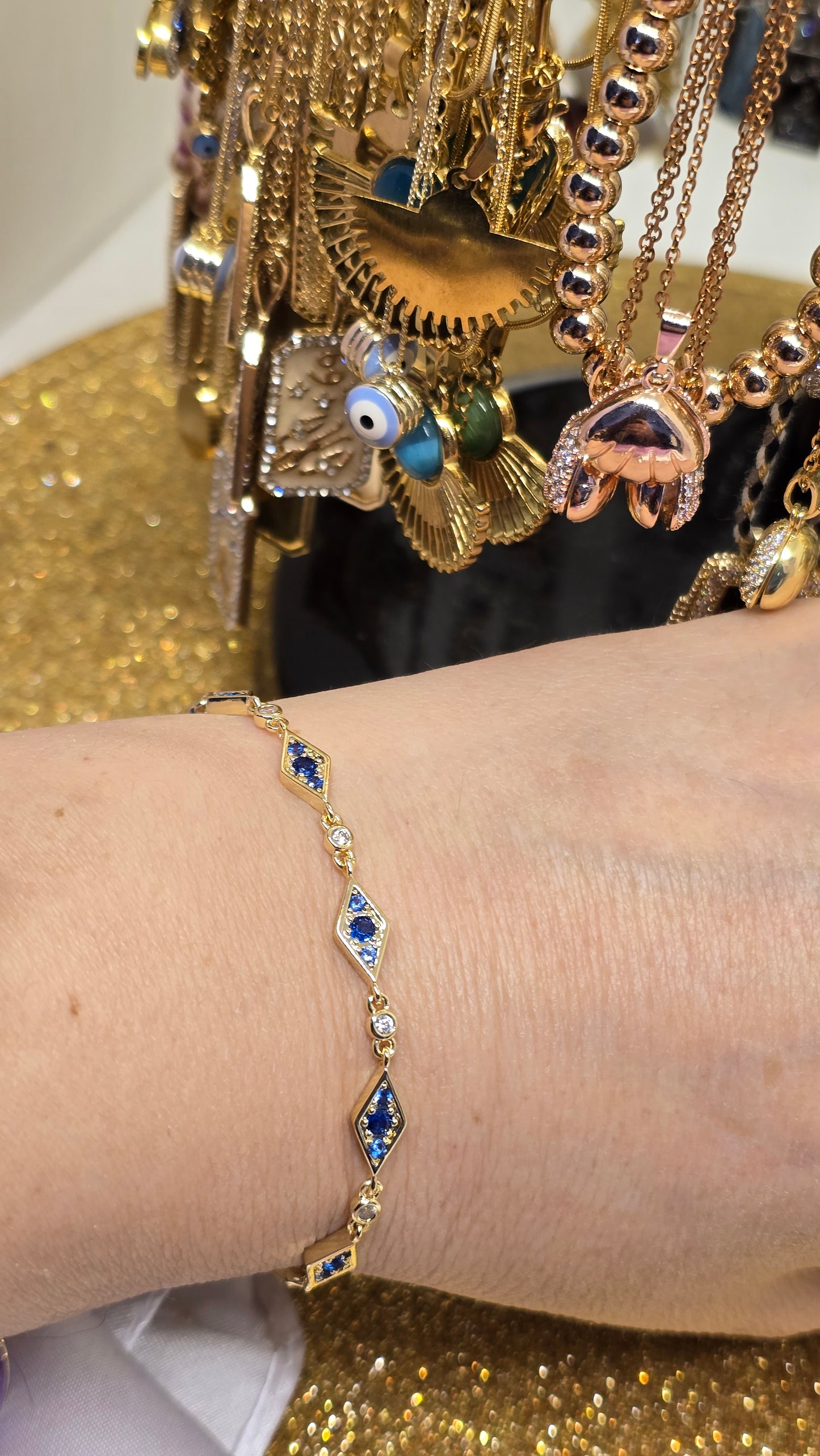 Evil Eye Bracelet 18k Gold Plated – Adjustable