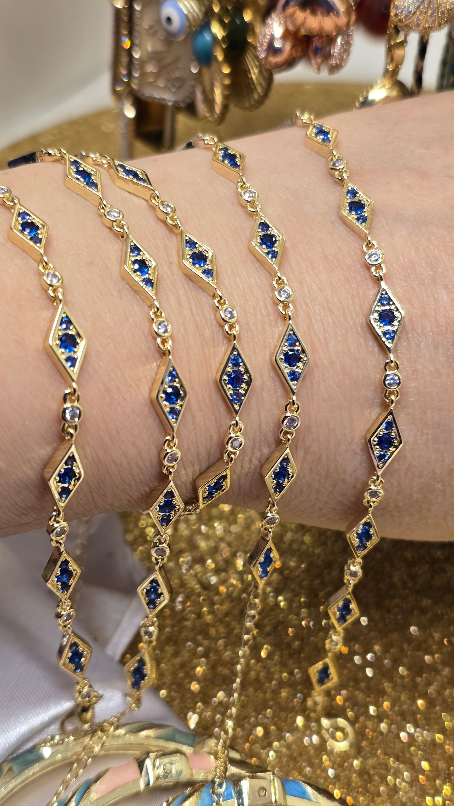 Evil Eye Bracelet 18k Gold Plated – Adjustable