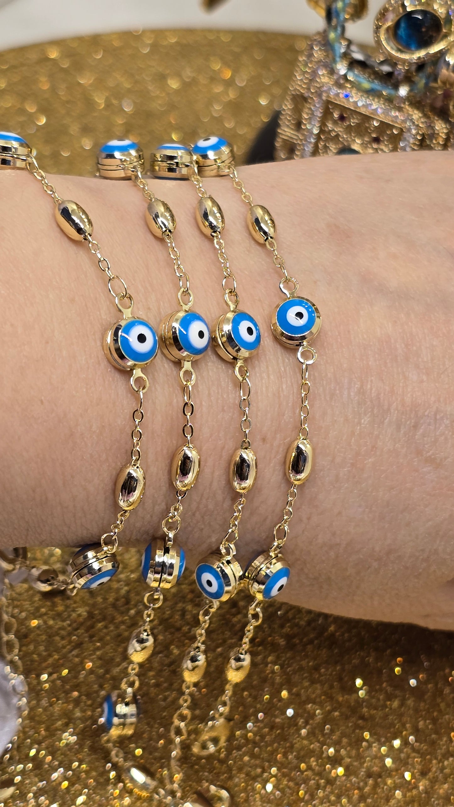 Evil Eye 18k Gold Plated Bracelet 20+5 cm Adjustable