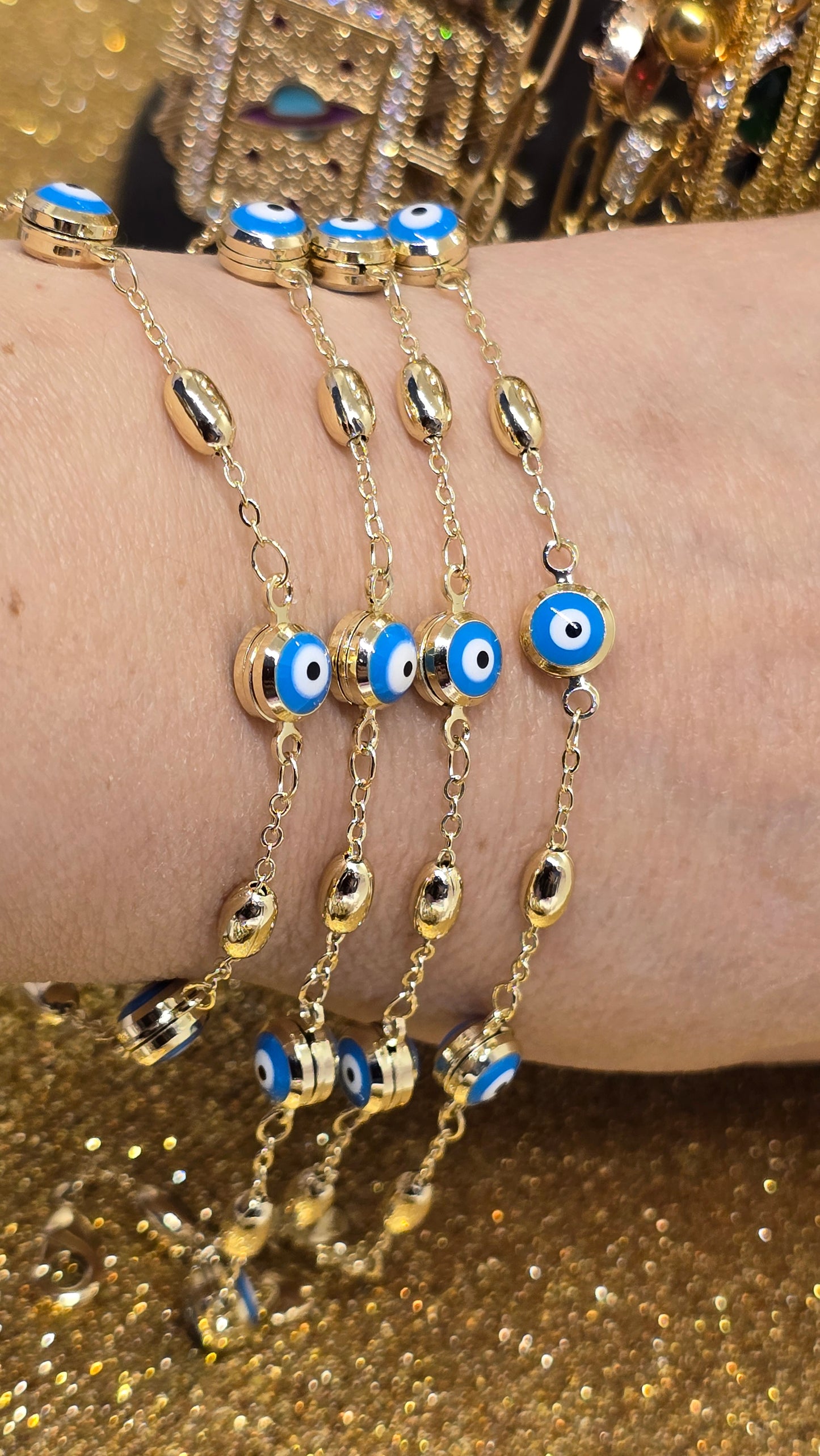 Evil Eye 18k Gold Plated Bracelet 20+5 cm Adjustable