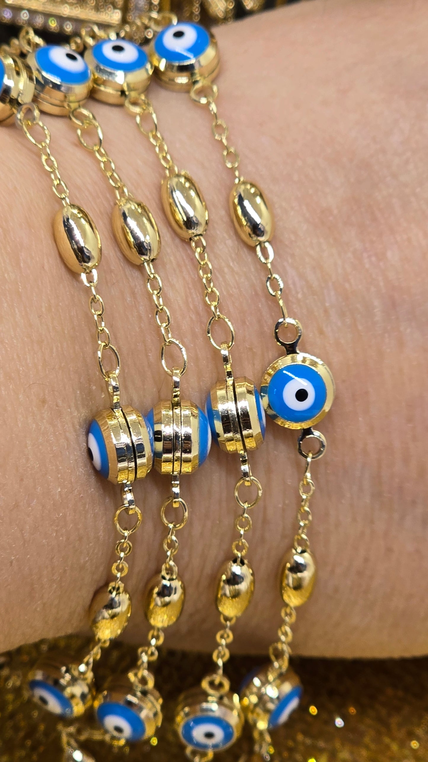 Evil Eye 18k Gold Plated Bracelet 20+5 cm Adjustable