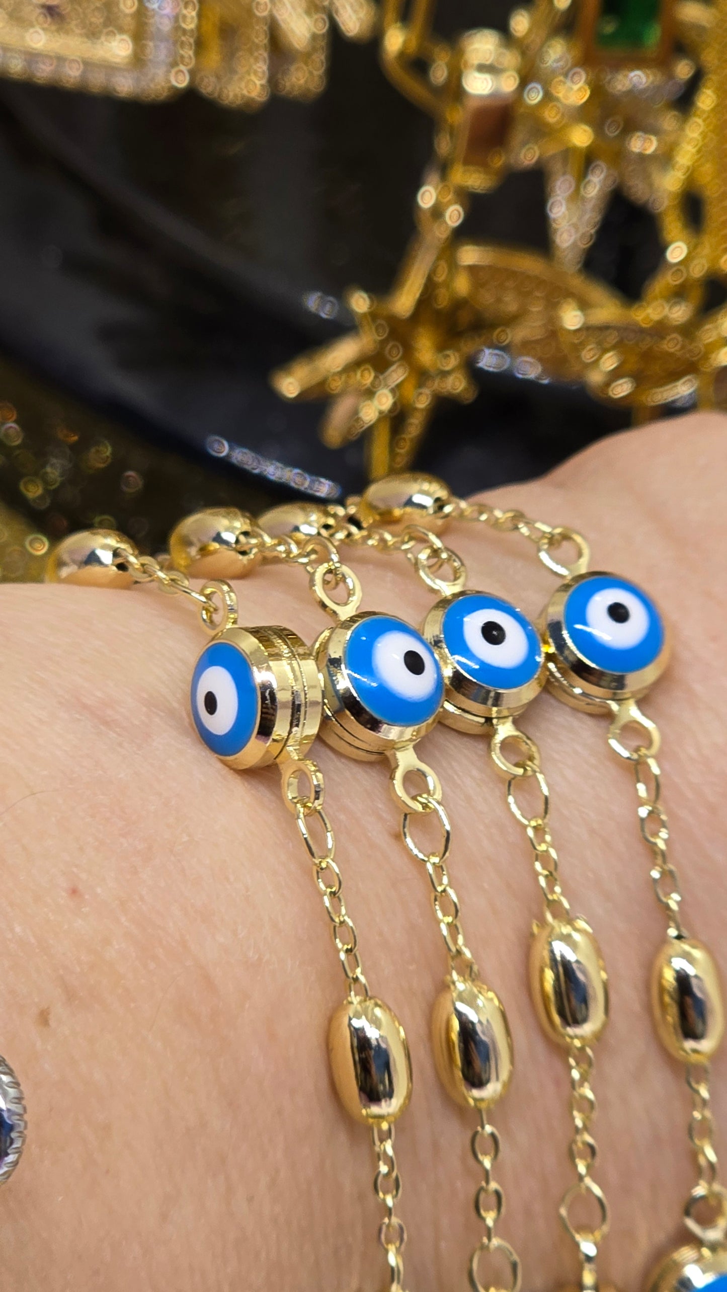 Evil Eye 18k Gold Plated Bracelet 20+5 cm Adjustable