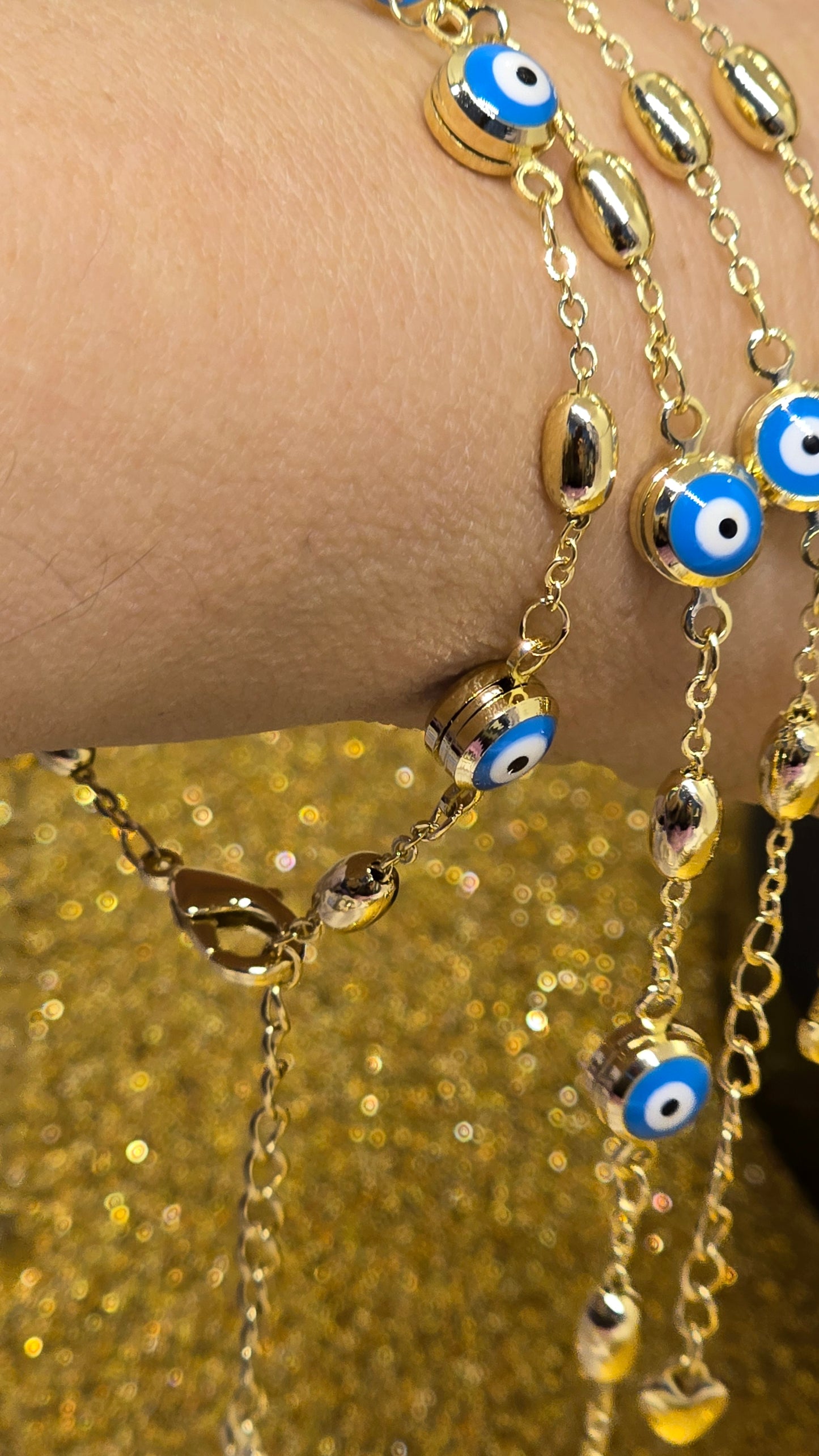 Evil Eye 18k Gold Plated Bracelet 20+5 cm Adjustable