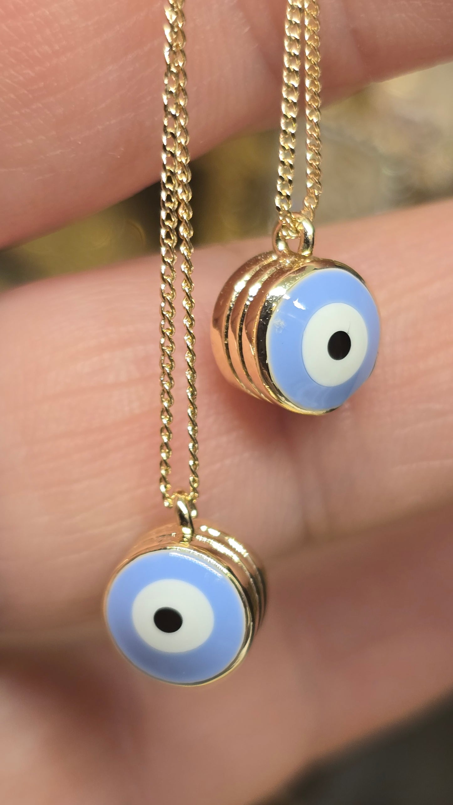 18K Gold Plated Evil Eye Necklace 45+6cm