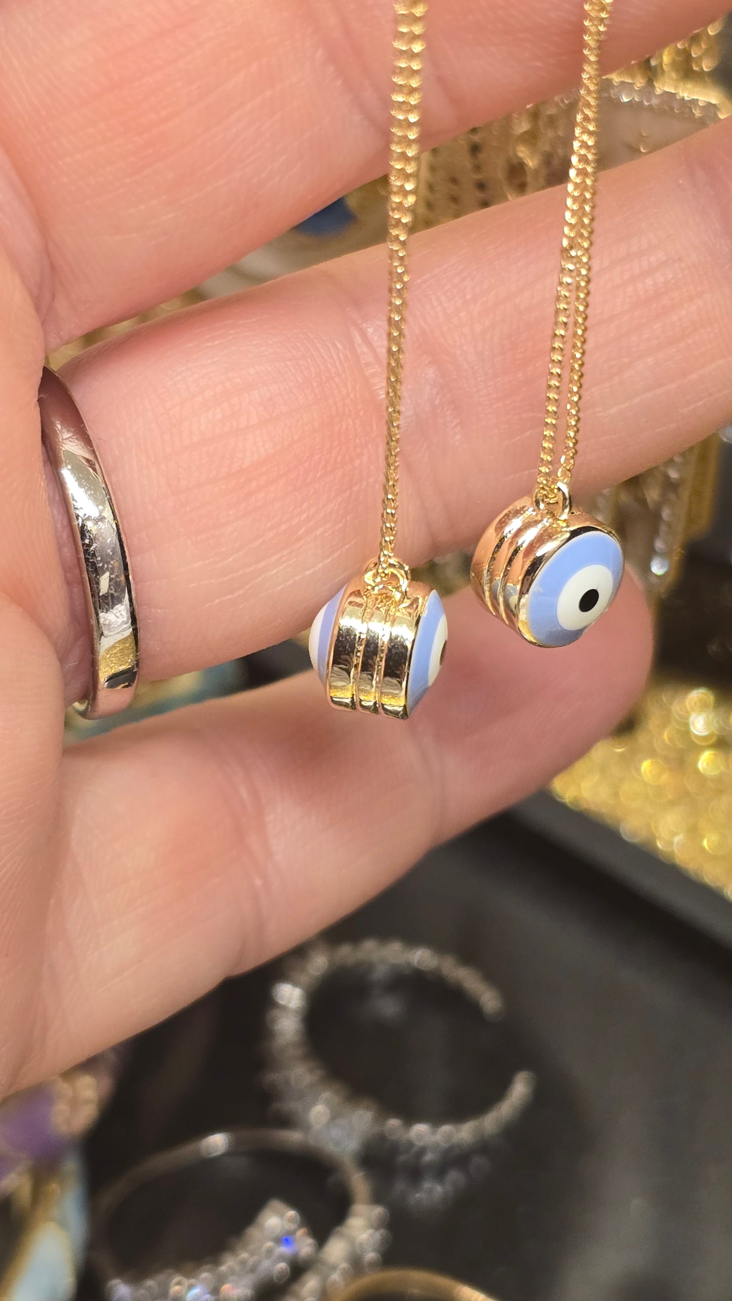 18K Gold Plated Evil Eye Necklace 45+6cm