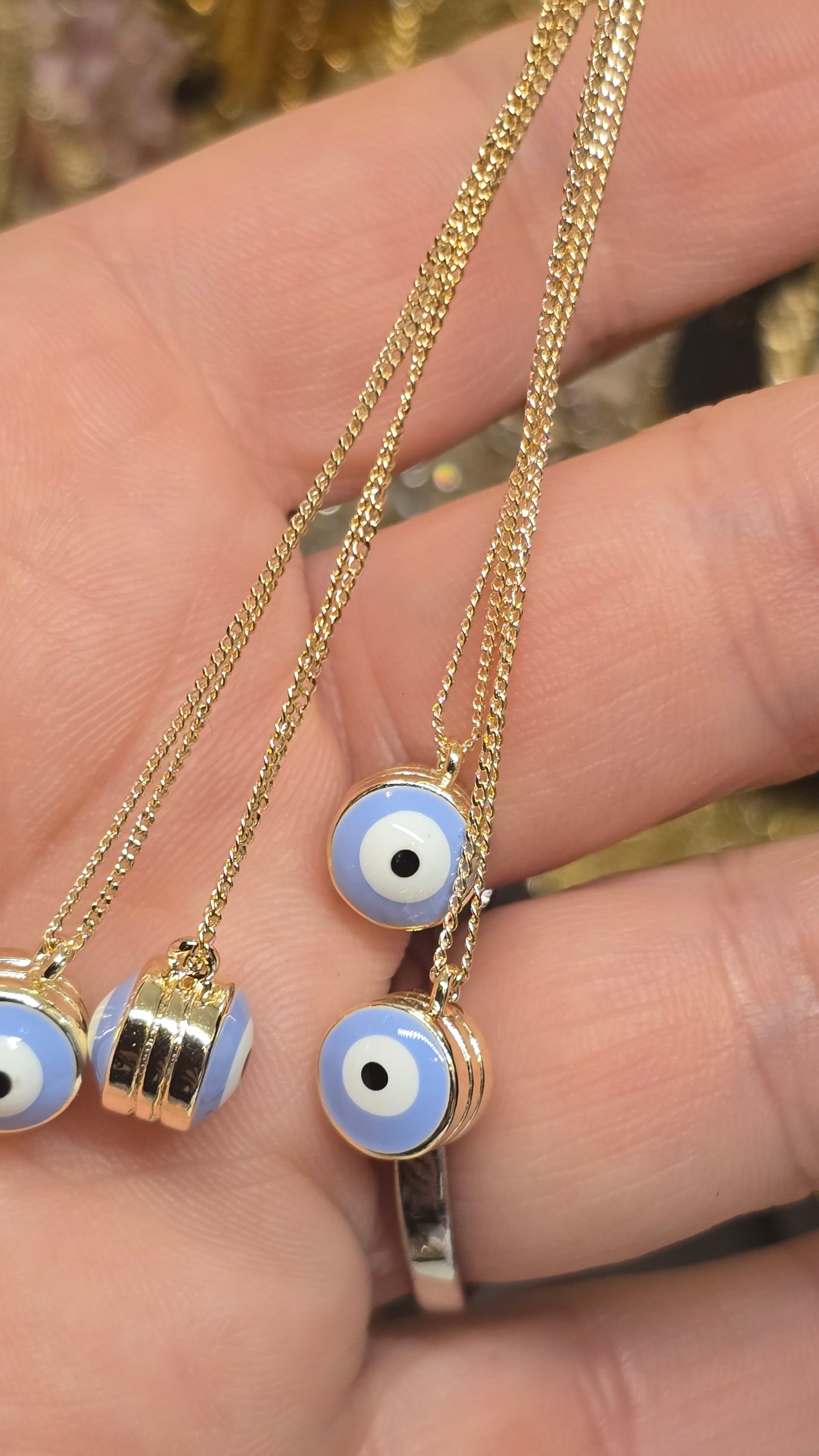 18K Gold Plated Evil Eye Necklace 45+6cm