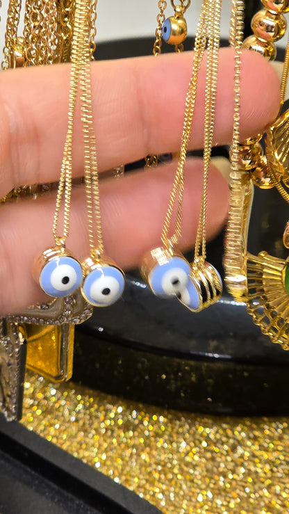18K vergoldete Evil Eye Kette 45+6cm - Beautyway073 Düsseldorf Germany