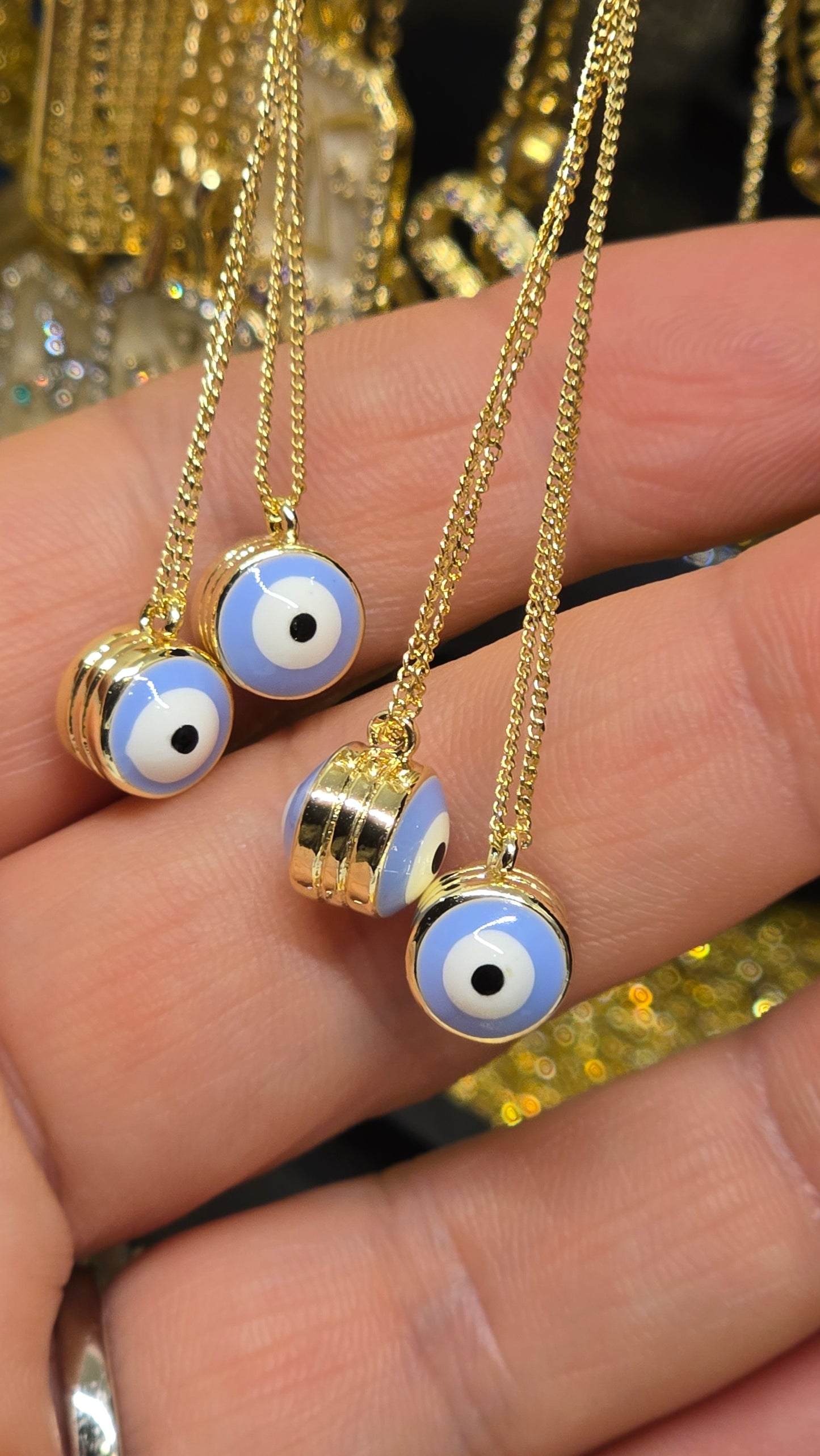 18K Gold Plated Evil Eye Necklace 45+6cm