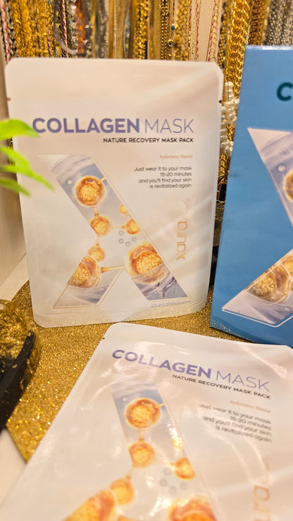 Koreanische Collagen Mask Tuchmasken mit Verpackung im Überblick
