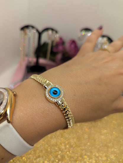 Zierliches Evil Eye Armband - Edelstahl Verstellbar - Beautyway073 Düsseldorf Germany