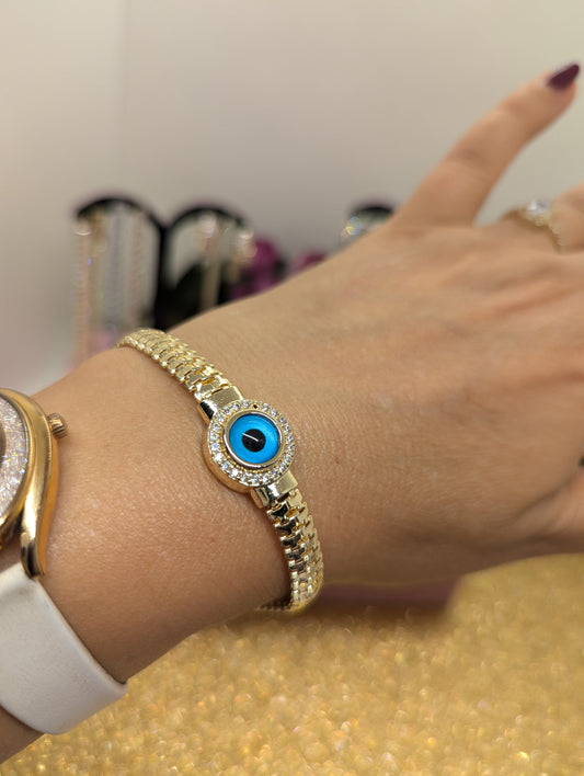 Zierliches Evil Eye Armband - Edelstahl Verstellbar - Beautyway073 Düsseldorf Germany