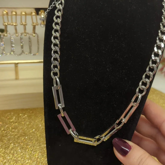 Chunky Halskette - Gold & Silber Kette - Beautyway073 Düsseldorf Germany