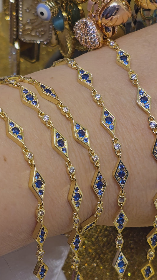 Evil Eye Bracelet 18k Gold Plated – Adjustable