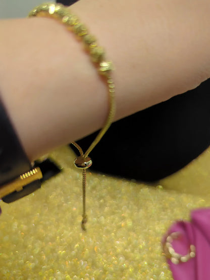 Vergoldetes Kugelarmband mit Schiebeverschluss