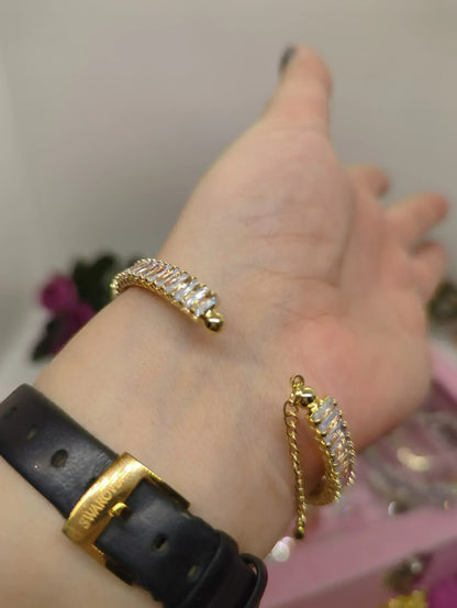 Baguette Tennis Armband - Vergoldet & Versilbert mit Zirkonia - Beautyway073 Düsseldorf Germany