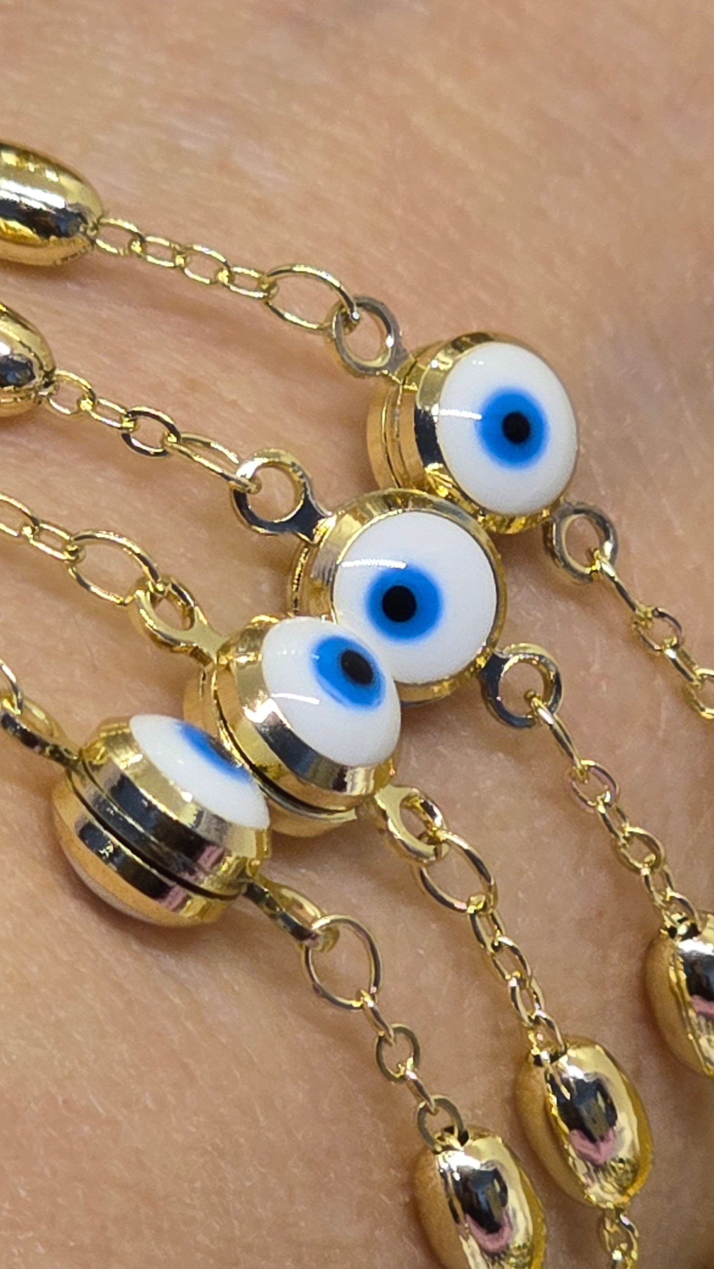 Evil Eye 18k Gold Plated Bracelet 20+5 cm Adjustable
