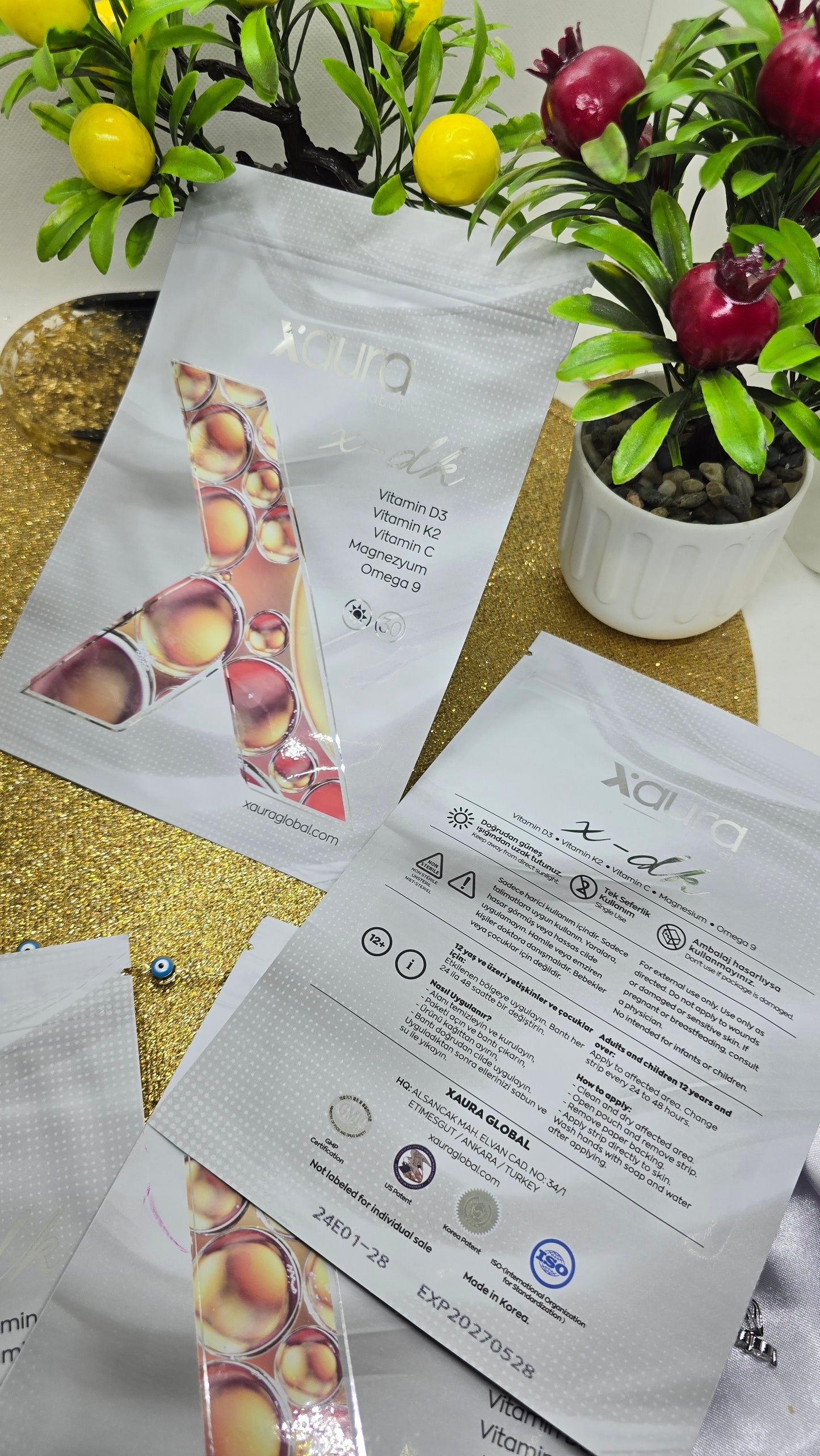 Xaura Global X-DK Vitamin D3+K2+Magnesium Transdermal Patches (30 pieces)
