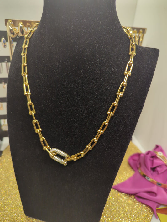 U-Gliederkette Halskette Damen aus Edelstahl in Gold und Silber