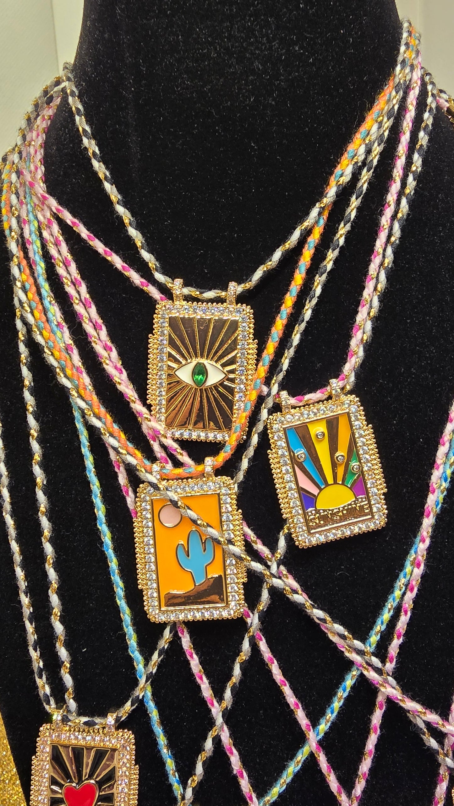 Tarot Card Necklace 18K Gold Plated – Retro Pendant 50+6cm