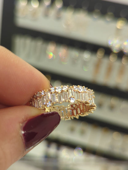 Baguette Ring Edelstahl Gold – Hochzeitsschmuck