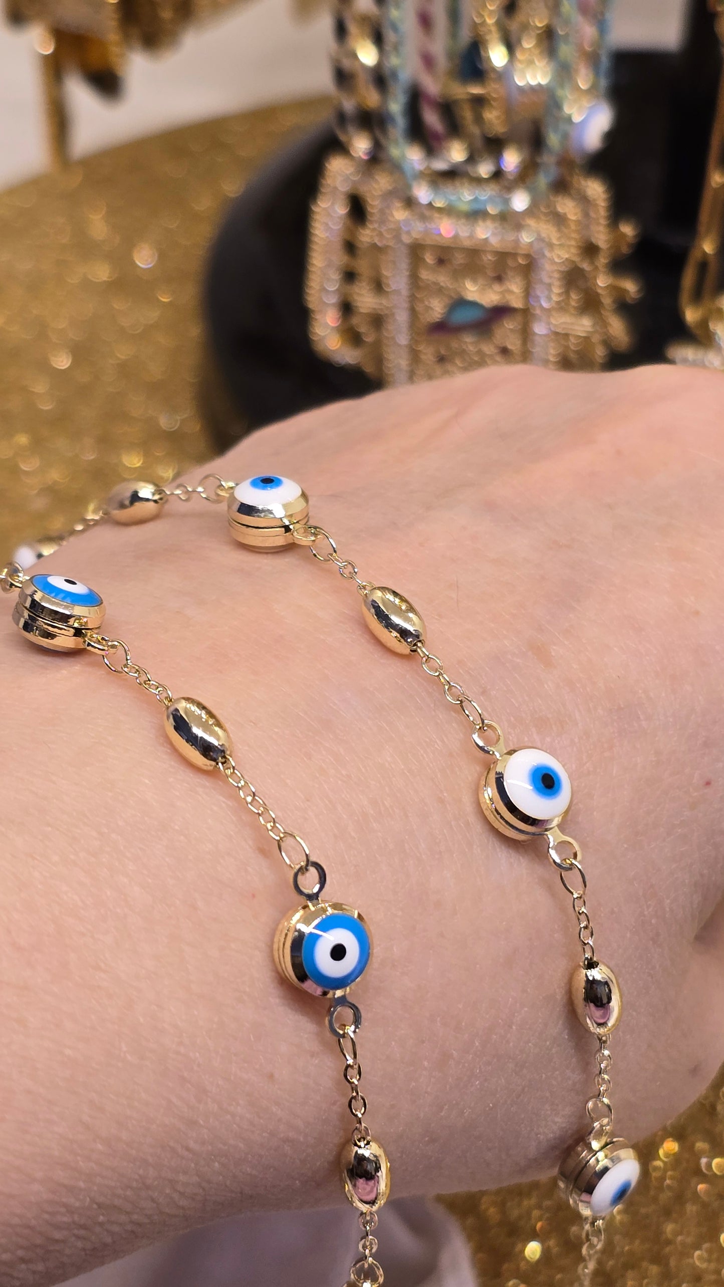 Evil Eye 18k Gold Plated Bracelet 20+5 cm Adjustable