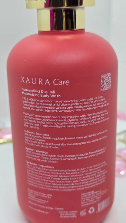 Xaura Care Duschgel Rückseite – Inhaltsstoffe und Anwendung