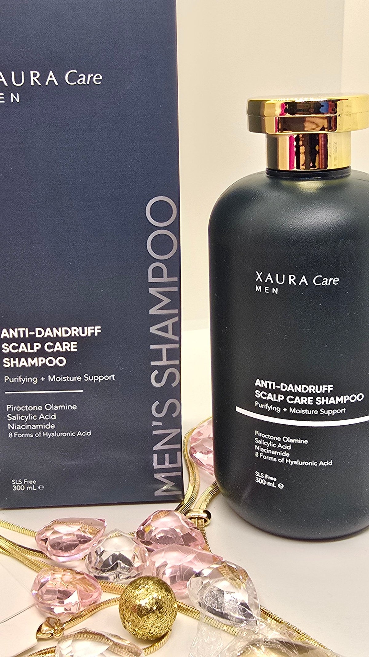 Sulfatfreies Anti-Schuppen Shampoo für Männer von Xaura Care MEN – Flasche und Box